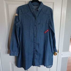Zara Basic denim mini dress with pockets size medium